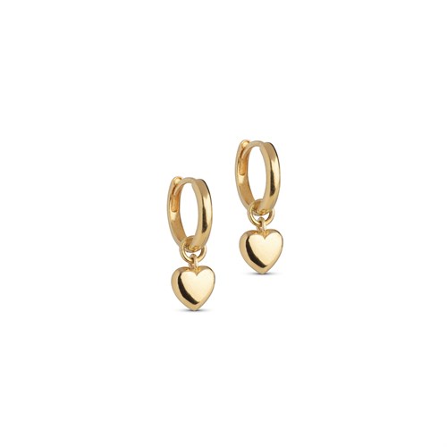 Enamel Amore Hoop med HJerte, Forgyldt